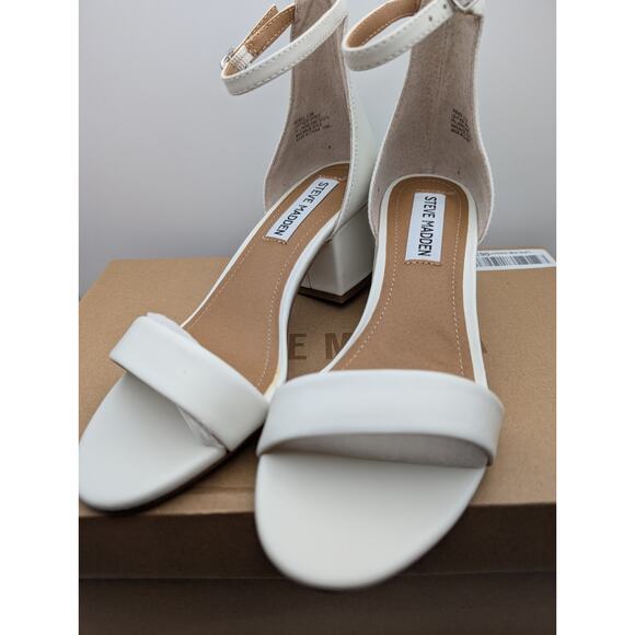 Steve Madden Womens Irenee Sandal White 5.5 New With Box - Picture 2 of 8